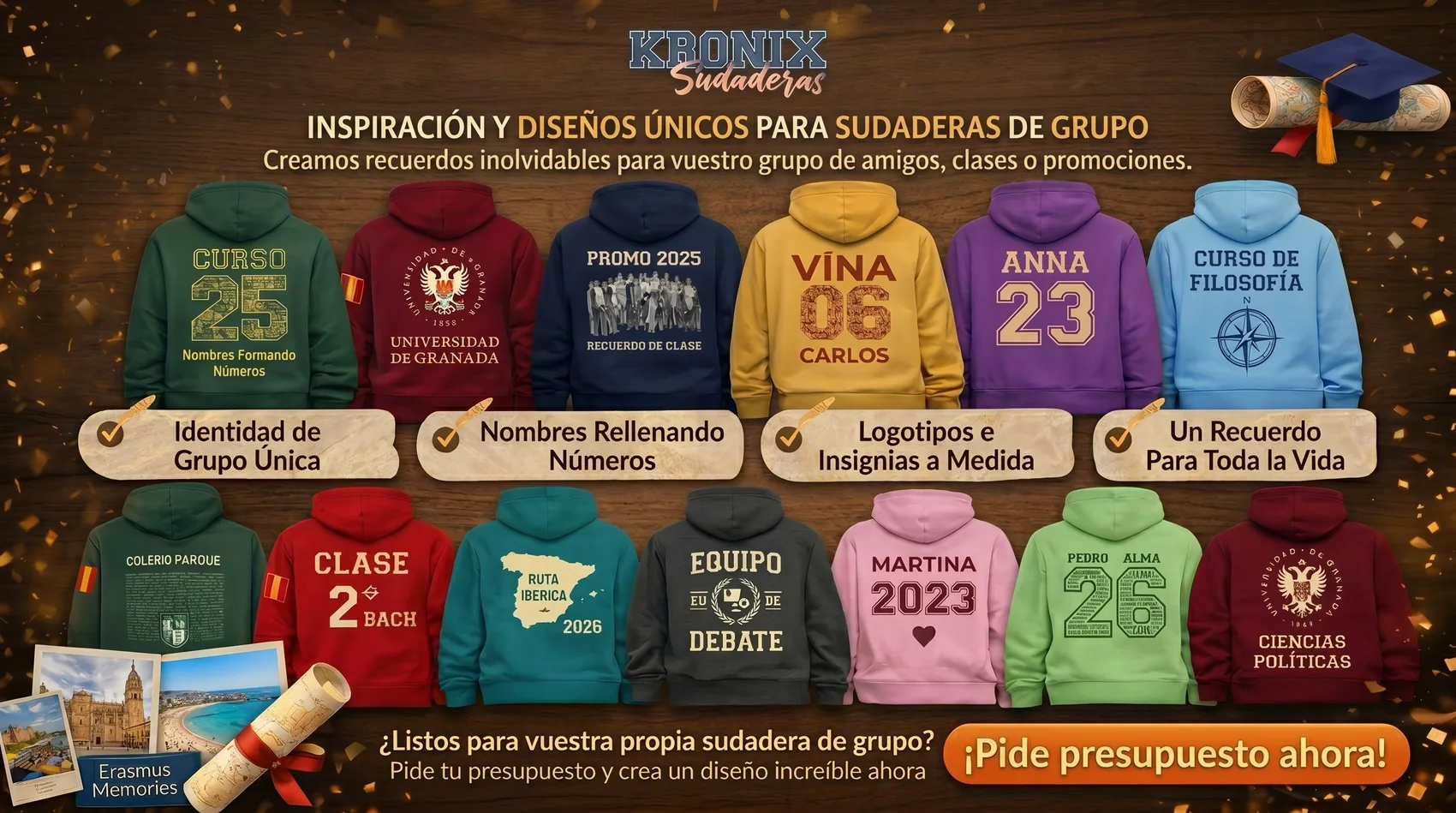 Ideas y diseños de sudaderas personalizadas para grupos