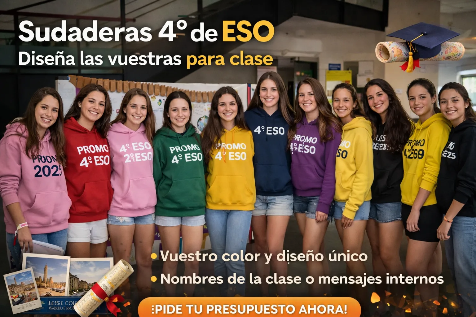Sudaderas de 4.º ESO, Bachillerato y graduación
