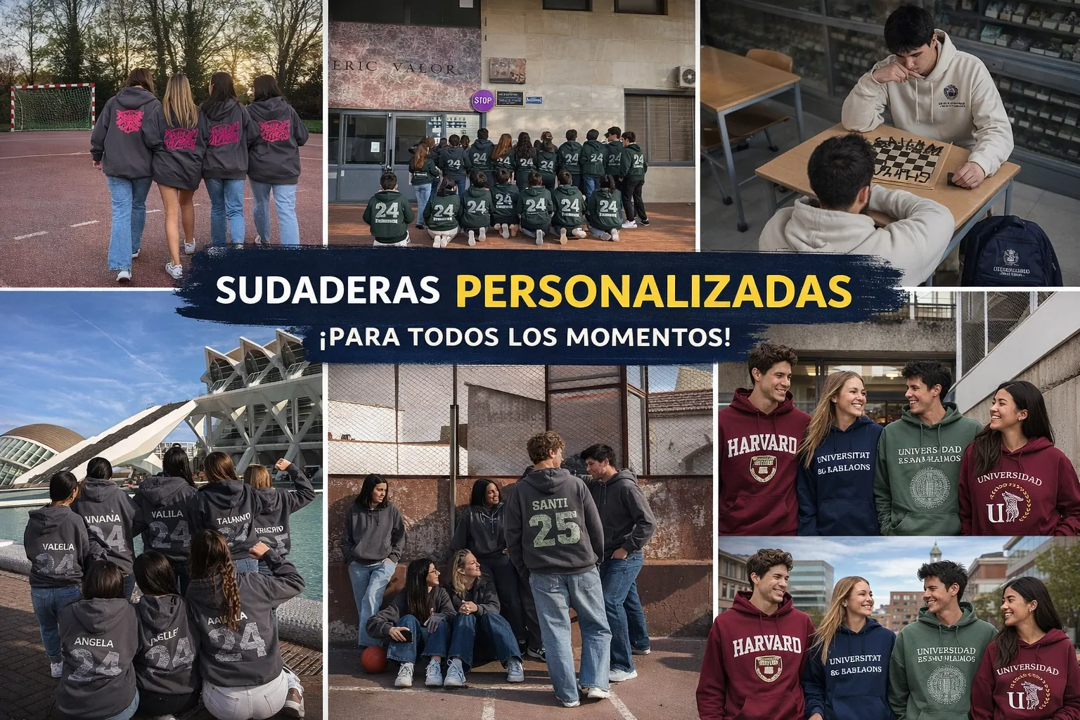 Sudaderas personalizadas para grupos en Palma para colegios, universidades y eventos